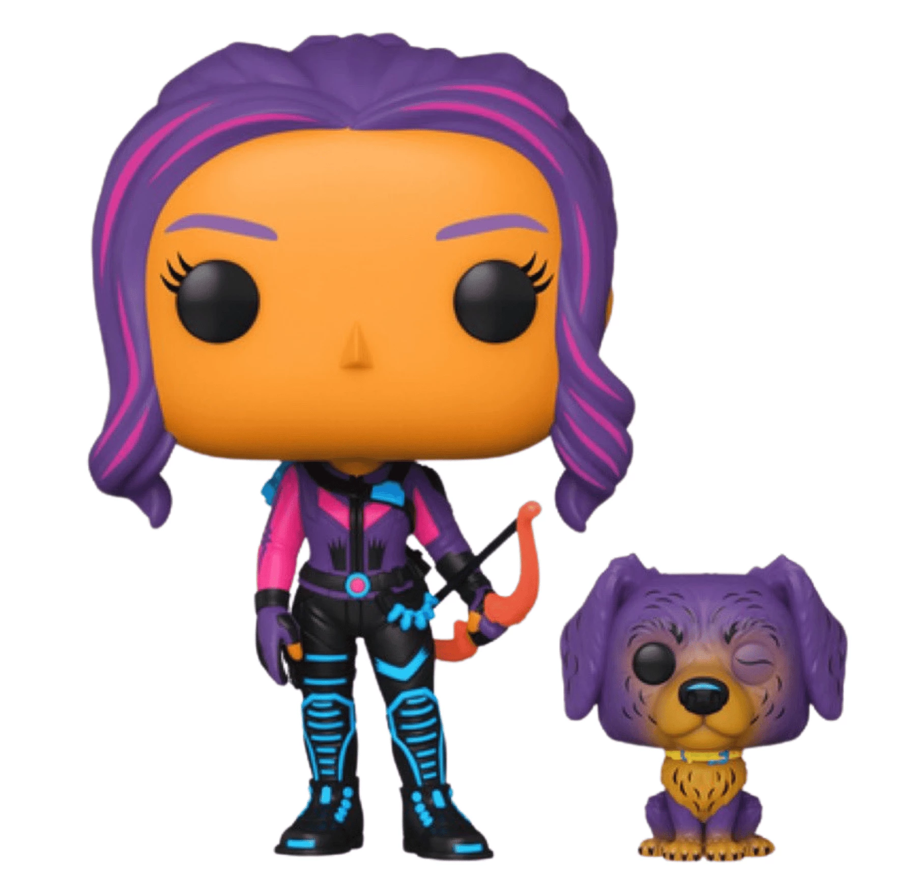 Deals ???? Hawkeye Funko Pop! Kate Bishop (with Lucky The Pizza ???? Dog) (Neon Black Light) #1212 ???? 4 Deals ???? Hawkeye Funko Pop! Kate Bishop (with Lucky The Pizza ???? Dog) (Neon Black Light) #1212 ???? - Image 2