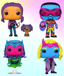 Best Pirce ???? Disney+ Funko Pop! Disney+ Complete Set Of 4 (Neon Black Light) ????